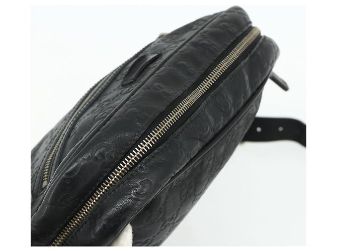 Borsa a Spalla GUCCI GG Canvas Guccissima Pelle Nera e Oro 201448 Auth 177614 Nero D'oro - vista 6