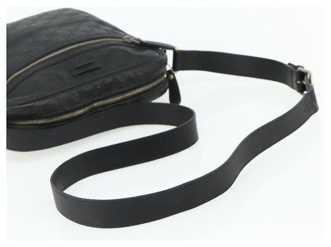 Borsa a Spalla GUCCI GG Canvas Guccissima Pelle Nera e Oro 201448 Auth 177614 Nero D'oro - vista 7