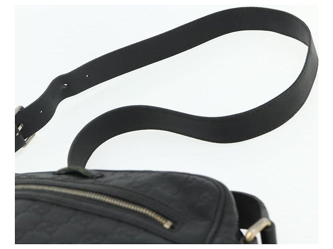 Borsa a Spalla GUCCI GG Canvas Guccissima Pelle Nera e Oro 201448 Auth 177614 Nero D'oro - vista 8