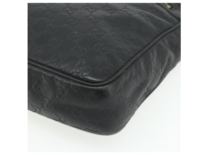 Borsa a Spalla GUCCI GG Canvas Guccissima Pelle Nera e Oro 201448 Auth 177614 Nero D'oro - vista 9