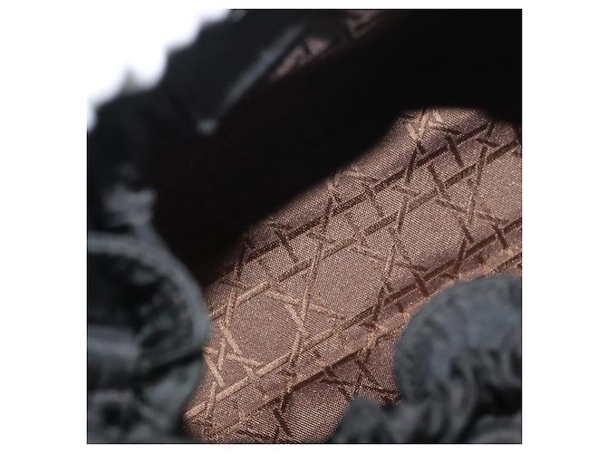 Christian Dior Maris Pearl Handtasche aus Nylon Schwarz Silber Auth 179390 - Ansicht 11