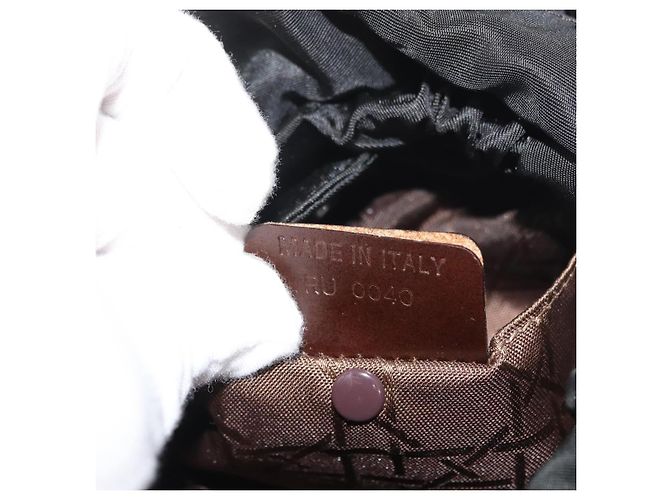 Christian Dior Maris Pearl Handtasche aus Nylon Schwarz Silber Auth 179390 - Ansicht 12