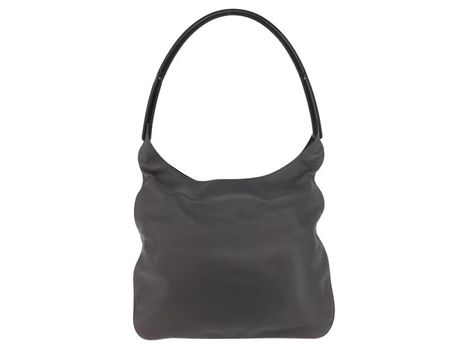 Borsa a Spalla PRADA in Pelle Grigio Argento Autentica 180150 Marrone - vista 13
