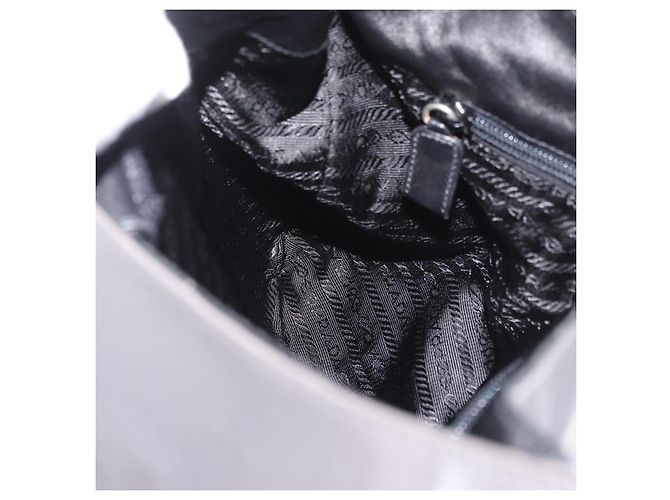 Borsa a Spalla PRADA in Pelle Grigio Argento Autentica 180150 Marrone - vista 19