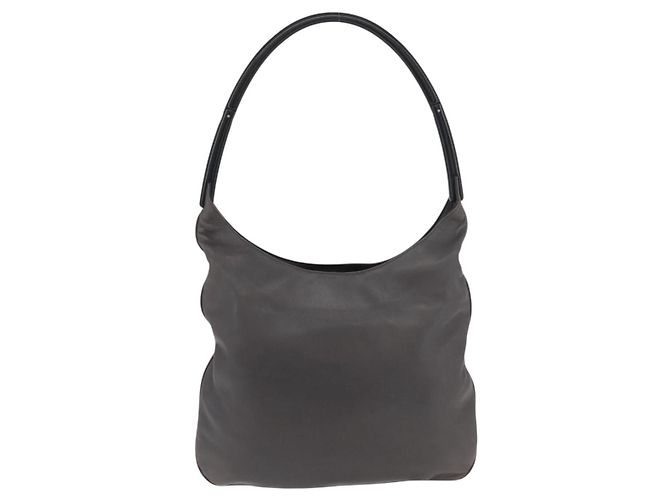 Borsa a Spalla PRADA in Pelle Grigio Argento Autentica 180150 Marrone - vista 2