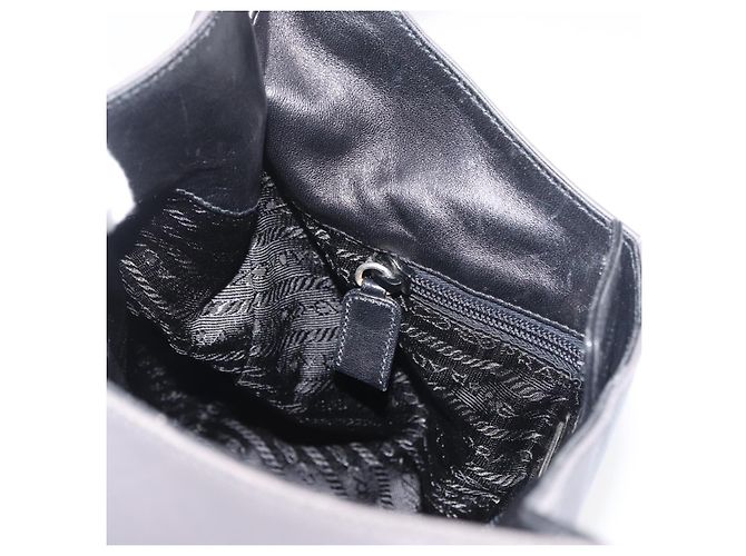Borsa a Spalla PRADA in Pelle Grigio Argento Autentica 180150 Marrone - vista 20