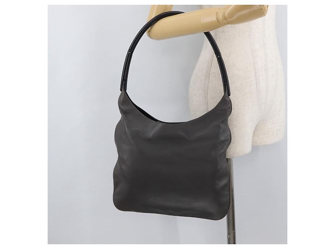 Borsa a Spalla PRADA in Pelle Grigio Argento Autentica 180150 Marrone - vista 22