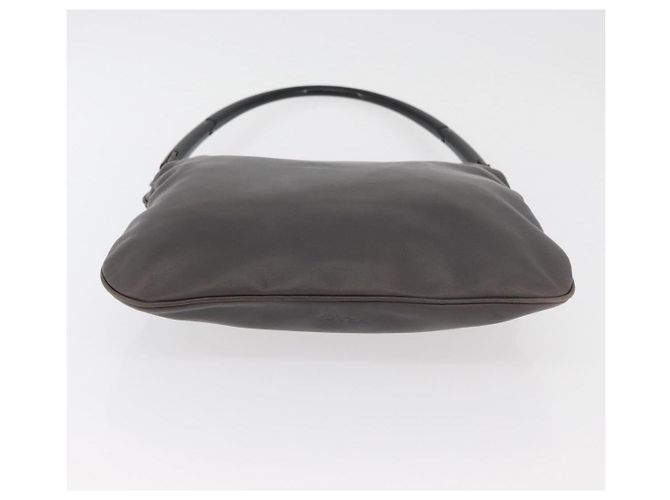 Borsa a Spalla PRADA in Pelle Grigio Argento Autentica 180150 Marrone - vista 5