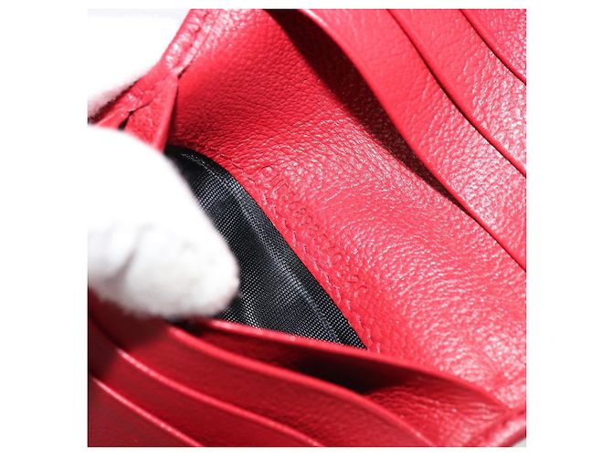 Cartera Bifold SAINT LAURENT de cuero rojo oro Auth bs35087 Roja Dorado - vista 12