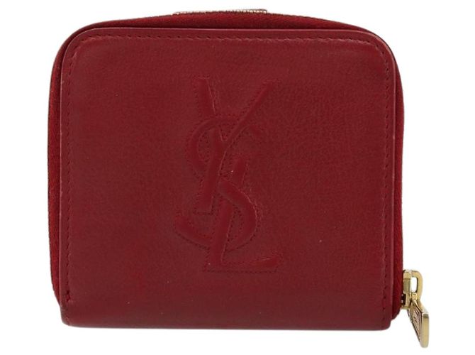 Cartera Bifold SAINT LAURENT de cuero rojo oro Auth bs35087 Roja Dorado - vista 13