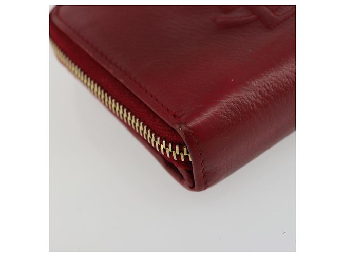 Cartera Bifold SAINT LAURENT de cuero rojo oro Auth bs35087 Roja Dorado - vista 14