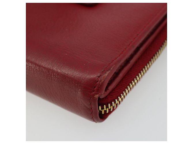 Cartera Bifold SAINT LAURENT de cuero rojo oro Auth bs35087 Roja Dorado - vista 15