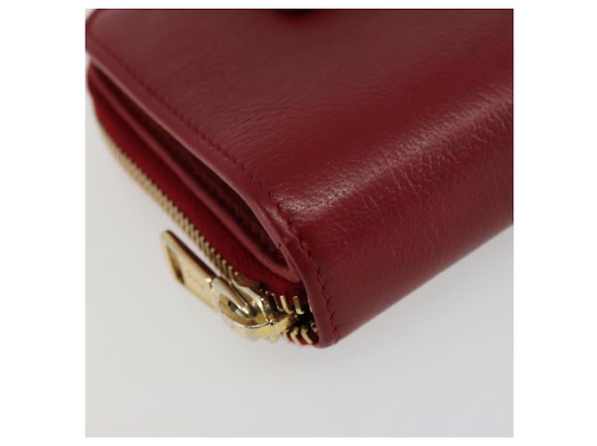Cartera Bifold SAINT LAURENT de cuero rojo oro Auth bs35087 Roja Dorado - vista 16