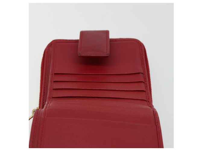 Cartera Bifold SAINT LAURENT de cuero rojo oro Auth bs35087 Roja Dorado - vista 18
