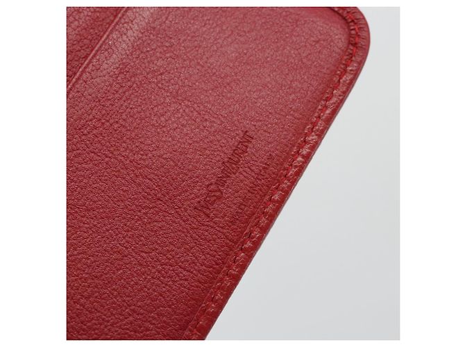 Cartera Bifold SAINT LAURENT de cuero rojo oro Auth bs35087 Roja Dorado - vista 20