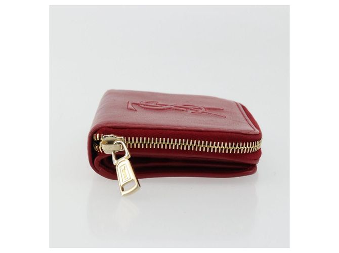 Cartera Bifold SAINT LAURENT de cuero rojo oro Auth bs35087 Roja Dorado - vista 3