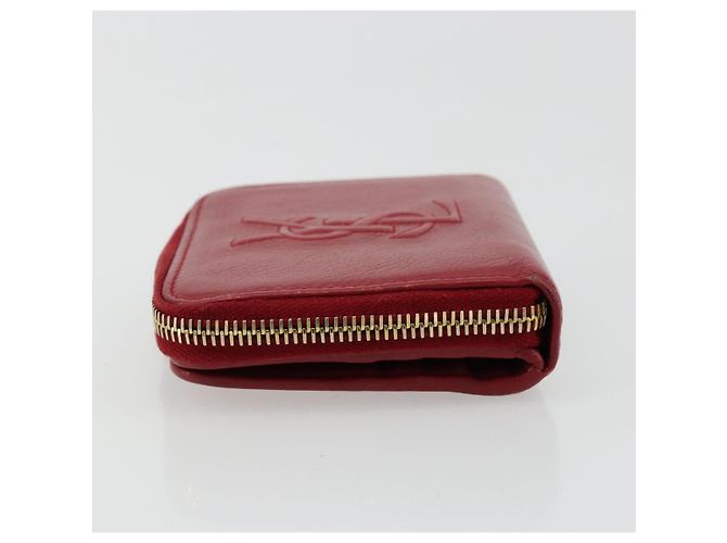 Cartera Bifold SAINT LAURENT de cuero rojo oro Auth bs35087 Roja Dorado - vista 4