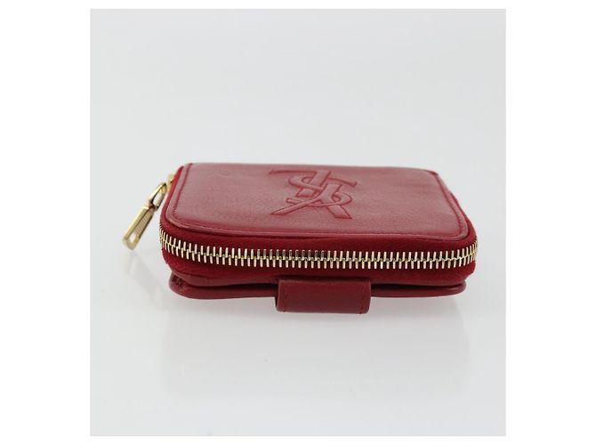 Cartera Bifold SAINT LAURENT de cuero rojo oro Auth bs35087 Roja Dorado - vista 5