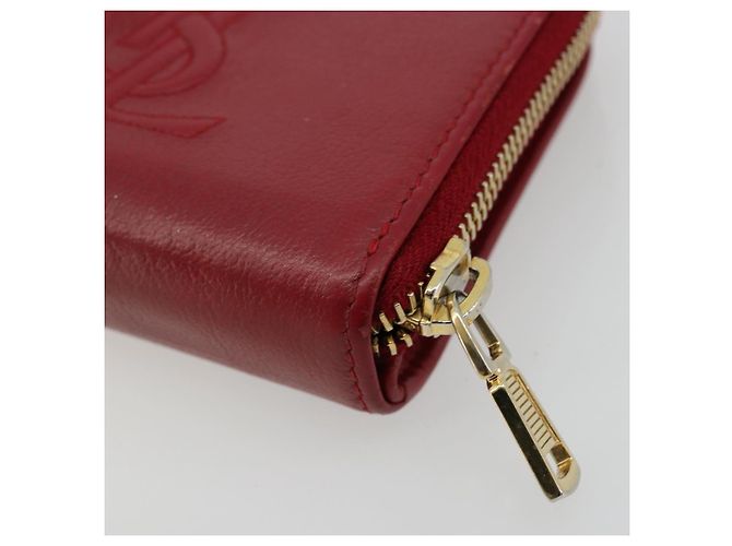 Cartera Bifold SAINT LAURENT de cuero rojo oro Auth bs35087 Roja Dorado - vista 7