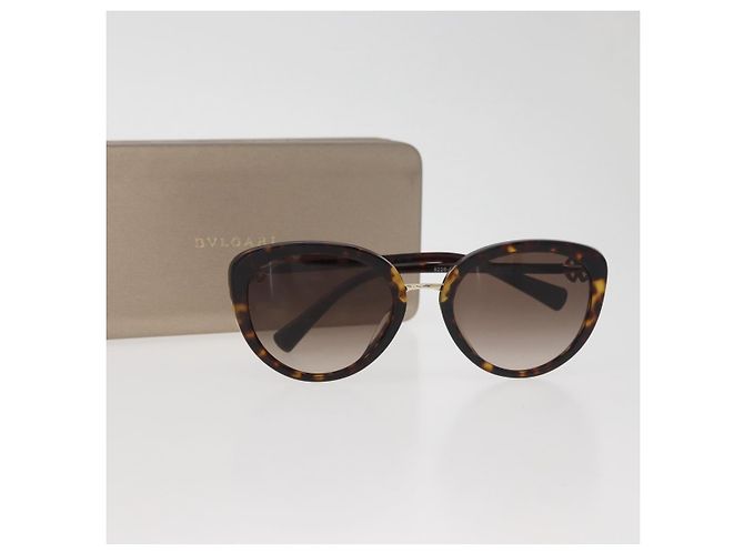Bulgari Occhiali da sole BVLGARI motivo tartaruga plastica Brown Auth BA12628A - vista 12