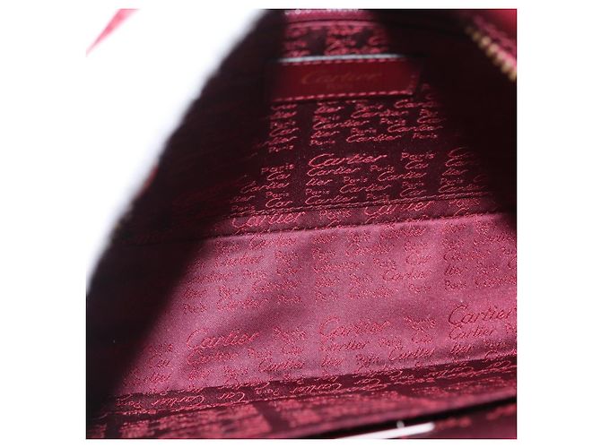 Borsa a Spalla CARTIER Must Line Pelle Bordeaux Oro Auth 180007 D'oro Bordò - vista 12