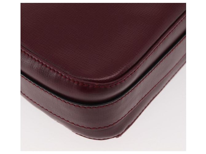 Borsa a Spalla CARTIER Must Line Pelle Bordeaux Oro Auth 180007 D'oro Bordò - vista 15