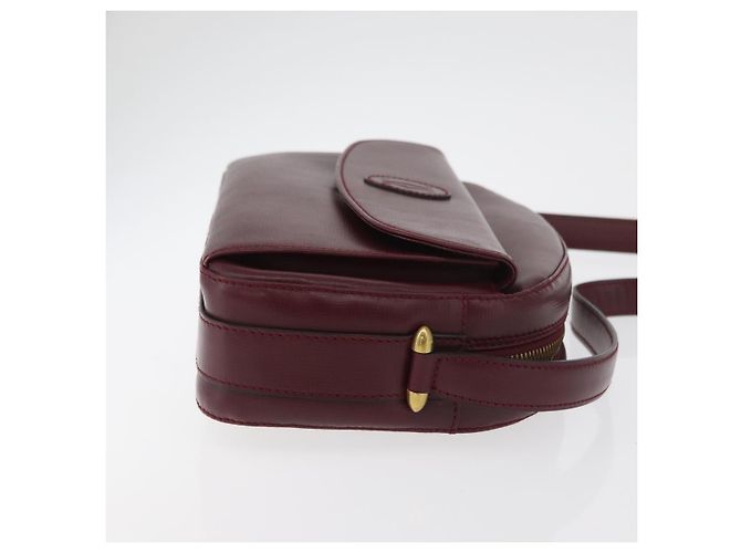 Borsa a Spalla CARTIER Must Line Pelle Bordeaux Oro Auth 180007 D'oro Bordò - vista 3