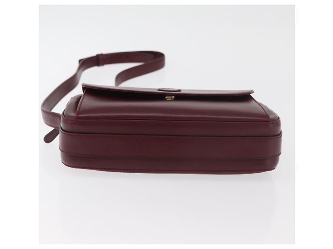 Borsa a Spalla CARTIER Must Line Pelle Bordeaux Oro Auth 180007 D'oro Bordò - vista 5
