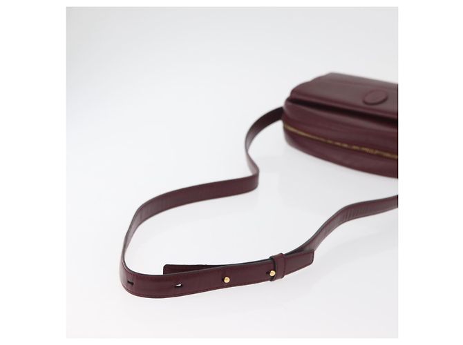 Borsa a Spalla CARTIER Must Line Pelle Bordeaux Oro Auth 180007 D'oro Bordò - vista 7