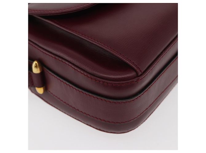 Borsa a Spalla CARTIER Must Line Pelle Bordeaux Oro Auth 180007 D'oro Bordò - vista 9