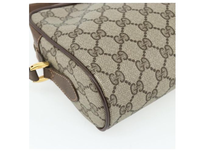 Borsa GUCCI GG Supreme Web Sherry Line in PVC Beige Oro 119 02 087 Auth 179638 D'oro - vista 16