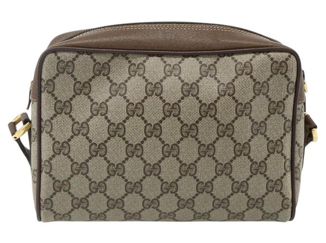Borsa GUCCI GG Supreme Web Sherry Line in PVC Beige Oro 119 02 087 Auth 179638 D'oro - vista 2
