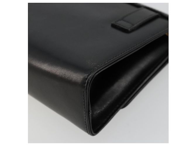 Borsa a tracolla Salvatore Ferragamo Gancini con catena in pelle nera e oro Auth 179103 Nero D'oro - vista 15