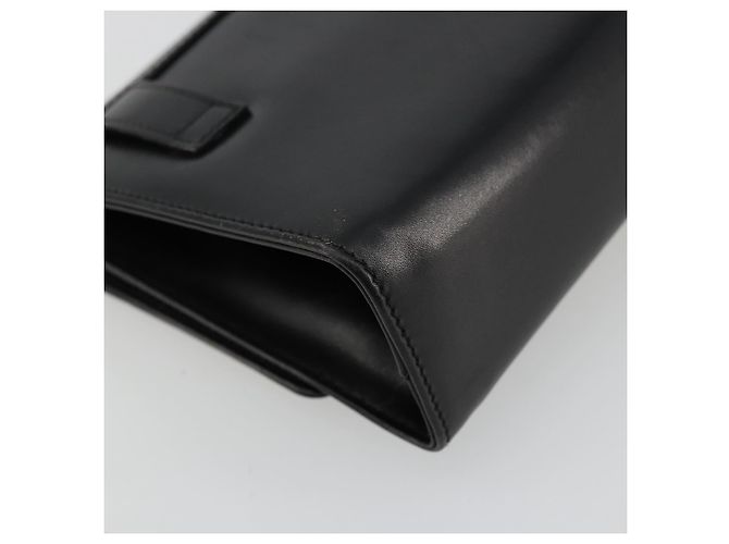 Borsa a tracolla Salvatore Ferragamo Gancini con catena in pelle nera e oro Auth 179103 Nero D'oro - vista 16