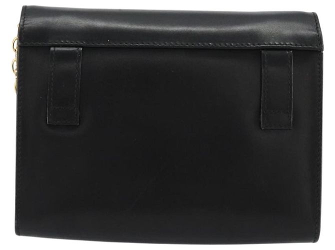 Borsa a tracolla Salvatore Ferragamo Gancini con catena in pelle nera e oro Auth 179103 Nero D'oro - vista 2