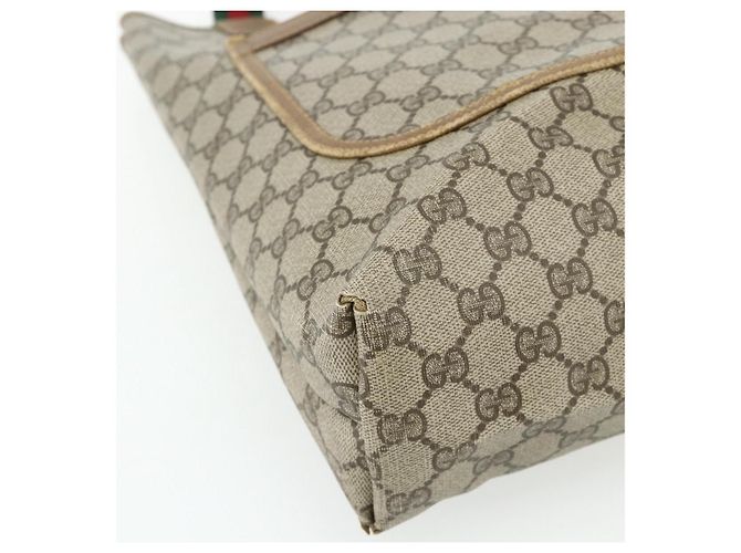 Borsa Tote GUCCI GG Supreme Web Sherry Line PVC Beige Red 40 02 003 Auth 180170 - vista 14