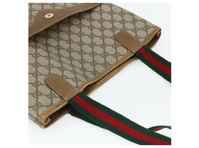 Borsa Tote GUCCI GG Supreme Web Sherry Line PVC Beige Red 40 02 003 Auth 180170 - vista 6