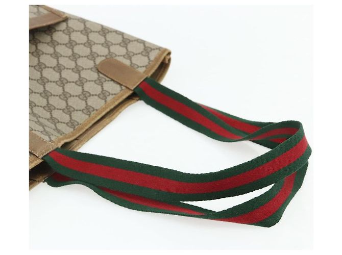 Borsa Tote GUCCI GG Supreme Web Sherry Line PVC Beige Red 40 02 003 Auth 180170 - vista 7