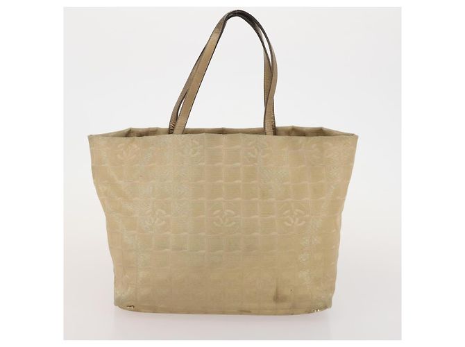 Borsa Tote CHANEL Nylon 2 Set Argento Beige CC Auth BA12495 - vista 10
