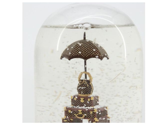 LOUIS VUITTON Trunk Tower Eiffel Tower Snow Globe plastic Clear LV Auth mr2481V - view 11