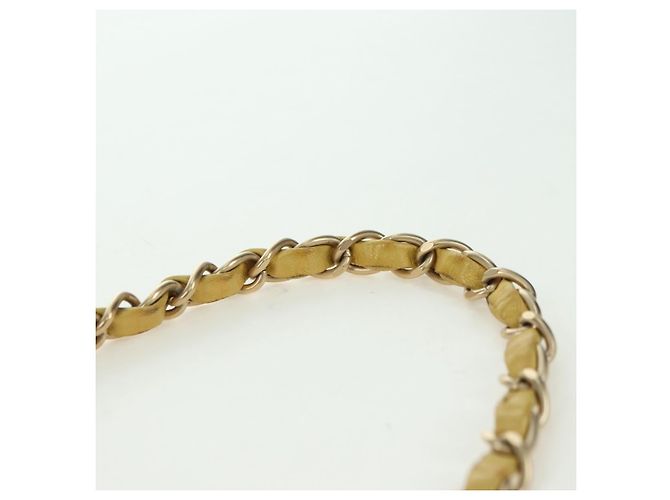 CHANEL Mini Matelasse 16 Chain Bag Lamb Skin Yellow Gold CC Auth 178543SAV D'oro Giallo - vista 15
