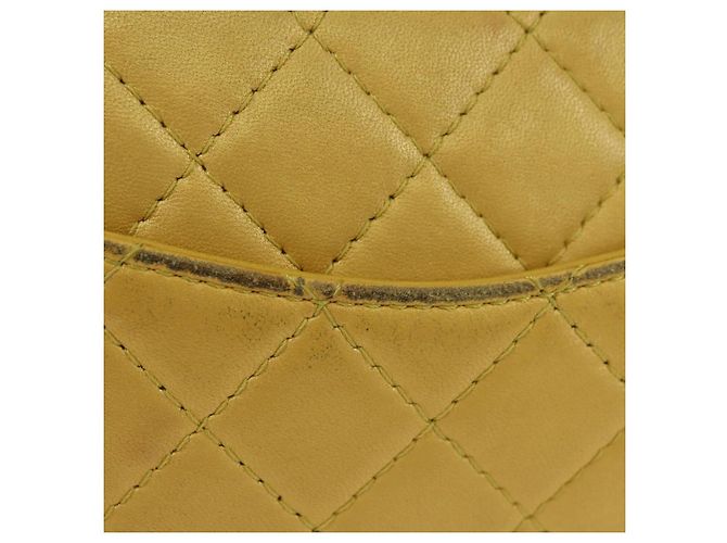 CHANEL Mini Matelasse 16 Chain Bag Lamb Skin Yellow Gold CC Auth 178543SAV D'oro Giallo - vista 4