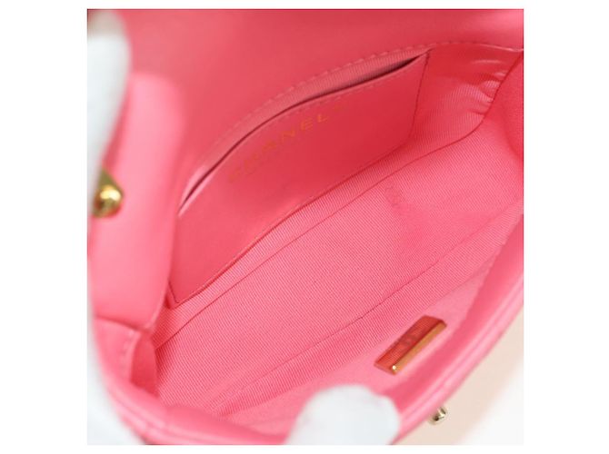 CHANEL Matelasse Chain Shoulder Bag Lamb Skin Pink Gold CC Auth 177321SAM Rosa D'oro - vista 10