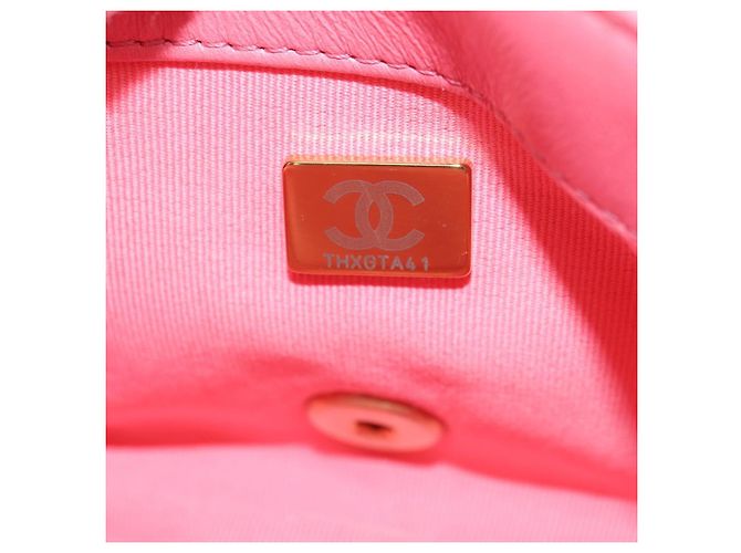 CHANEL Matelasse Chain Shoulder Bag Lamb Skin Pink Gold CC Auth 177321SAM Rosa D'oro - vista 11