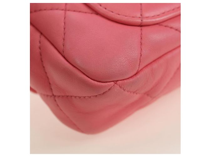 CHANEL Matelasse Chain Shoulder Bag Lamb Skin Pink Gold CC Auth 177321SAM Rosa D'oro - vista 16