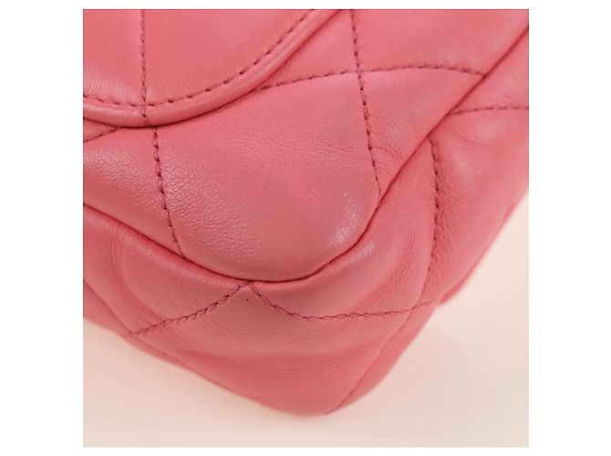 CHANEL Matelasse Chain Shoulder Bag Lamb Skin Pink Gold CC Auth 177321SAM Rosa D'oro - vista 17