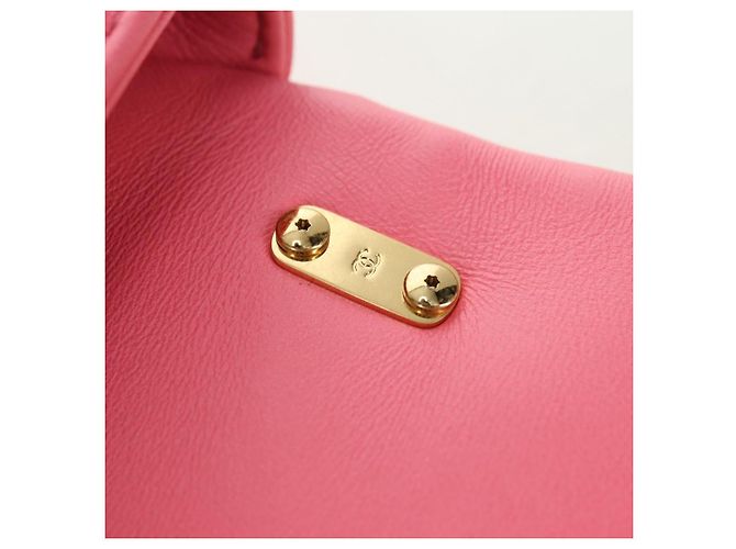 CHANEL Matelasse Chain Shoulder Bag Lamb Skin Pink Gold CC Auth 177321SAM Rosa D'oro - vista 20