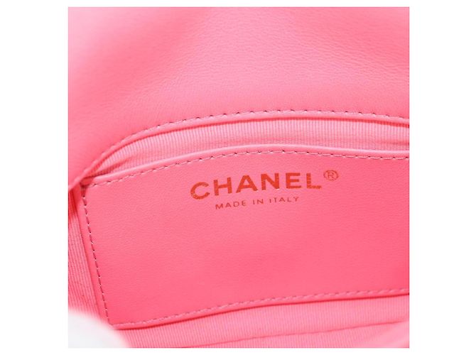 CHANEL Matelasse Chain Shoulder Bag Lamb Skin Pink Gold CC Auth 177321SAM Rosa D'oro - vista 21