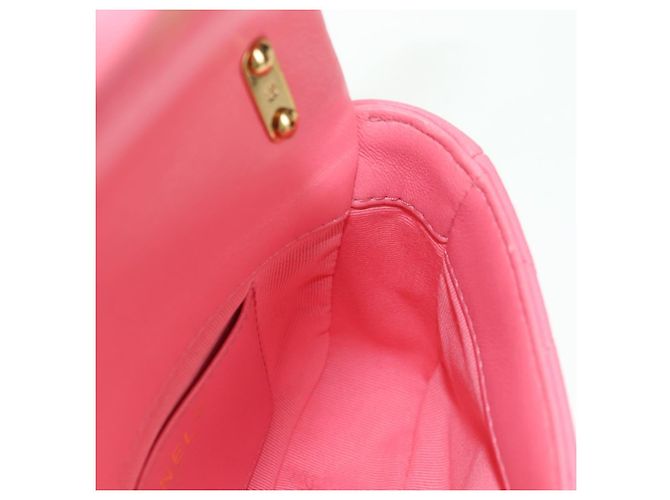 CHANEL Matelasse Chain Shoulder Bag Lamb Skin Pink Gold CC Auth 177321SAM Rosa D'oro - vista 22
