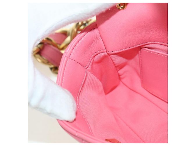 CHANEL Matelasse Chain Shoulder Bag Lamb Skin Pink Gold CC Auth 177321SAM Rosa D'oro - vista 23
